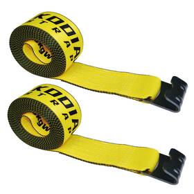 430ws01-2p Kodiak Straps 2 Pc 4 Inch X30ft Winch With Flat Hook Truck Strap 5400lb For Flatbed Trailer