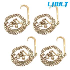 Lablt Om478440oc 4pcs Tow Chain 4700lbs G80 With 15 Inch Jrt Hook Grab J 5/16 8ft