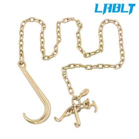 Lablt Om478458oc 5/16 Inch 8ft J Hook Tow Chain With Grab G80 4700lbs Transport