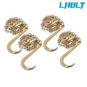 Lablt Om478467oc 4 Pcs 5/16 Inch 6ft J Hook Tow Chain With Grab G80 4700lbs Transport