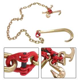 Lablt Qs850624qr 5/16 Inch 6ft J Hook Chain G80 5400lbs Tow With 15 Jrt Grab