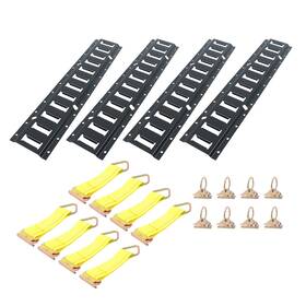 Law262008 Labwork 4pk 2ft E Track Tie Down Rail Kit 8 Steel O-ring Anchors &8 Rope Offs