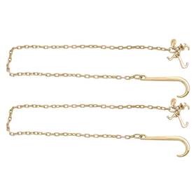 Law318966 Labwork 2 Pack G80 J Hook Chain Tow 5/16 Inch 8ft With 15 Jrt Grab 4700lbs
