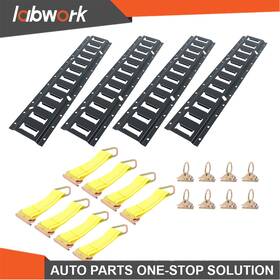 Tl43668q Labwork 4 Pk 2ft E Track Tie Down Rail Kit 8 Steel O-ring Anchors Rope Offs