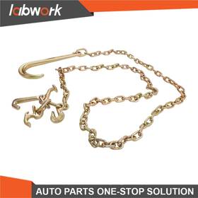 Tl53159q Labwork 5/16 Inch 10ft G80 4700lbs Tow Hook 15 Long Shank J Chain With Rtj