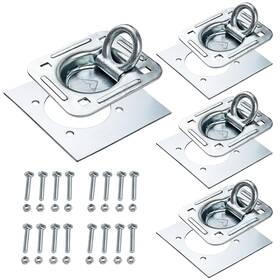 Lonffery 751433682010 4 Pack Recessed D-ring Tie Down Anchors 6 000 Silver