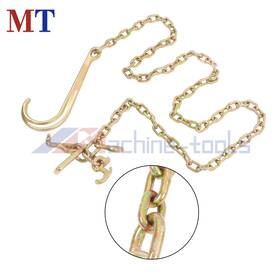 Mt7283194 Machine-tools 5/16 Inch 8ft G80 4700lbs J Hook Chain Tow With 15 Jrt G70 Grab