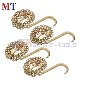 Mt7283331 Machine-tools 4 Pcs 5/16 Inch 6ft J Hook Tow Chain With Rtj Grab G80 4700lbs Transport