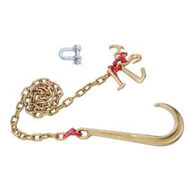 2020232 Menbager Transport Chain G80 5400lbs 5/16 Inch 6ft J Hook With 15 Jrt Grab Tow