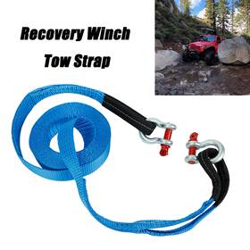 Motorfastracing Gg2203 Blue 2 Inch X 20ft Heavy Duty Tow Strap 20000 Lb Capacity 2pcs D-ring Hook