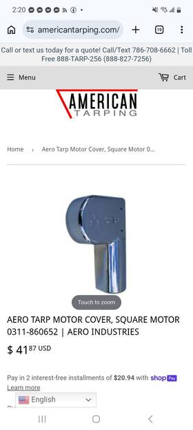 0311-860652 Mountain Tarp Chrome Motor Cover Replacement
