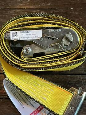 Etkrs12 Mytee 2x12 Ratchet Strap With Spring Fitting For E-track Wll 1333 Lbs