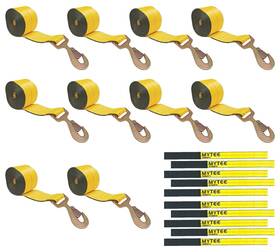 Mytee Products 199145025709 10pk 2 Inch X27ftwinch Strap With Flat Snap Hook And Cordura Protector 3333lbs