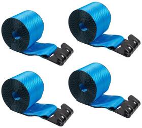 5400 Mytee Products 199145062391 4pk 4 Inch X20ft Blue Winch Tie Down Straps With Flat Hooks Wll# Lbs For Flatbed