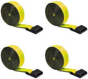 Mytee Products 199145063428 4pk 2 Inch X20ft Yellow Flat Hook Tie Down Straps 3333 Lbs Wll Uv And Weather Resistant