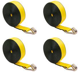 Mytee Products 199145063848 4pk 2 Inch X30ft Winch Straps With Wire Hook 3333 Lb Wll Tie Down Strap For Flatbed Truck
