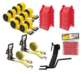 Mytee Products 199145080562 Flatbed Tie Down Kit 10pk Winch Strap 20pk 4 Inch Edge Protectors 2pk Ratchet