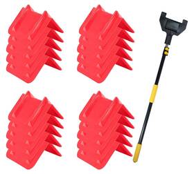 Mytee Products 199145085161 20pcs 8 Inch X12 Red V-edge Flatbed Corner Protectors And 8ft Extension Handle Pole