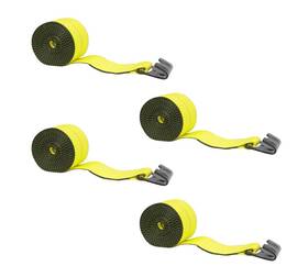 5400 Mytee Products 840223609495 4 Pack Inch X 30ft Winch Strap With Flat Hook Webbing Reflective Yellow #