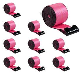 Mytee Products 840223631571 Winch Straps 10 Pack 4 X 30 5400 Lbs Heavy Duty Pink Flat Hooks