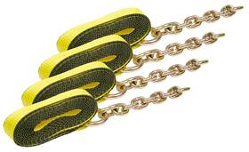 Mytee Products 840223642591 4pk 2 Inch X18ft Replacement Tie Down Strap With Chain Extension For 8point Kits