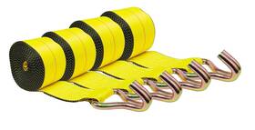 Mytee Products 840223682269 4pk 2 Inch X27ft Winch Strap With Wire Hook For Flatbed Truck Utility Trailer 333lbs Wll