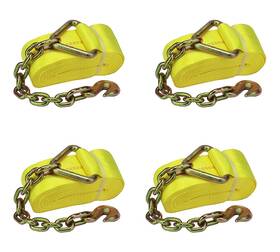 5400 Mytee Products 840223687691 4pk 4 Inch X30ft Winch Strap With Chain Anchor Hook - Lbs Wll For Truck Trailer