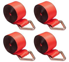 5400 Mytee Products 840223695849 4pk Winch Strap 4 Inch X30ft Red Tie Down With Delta Ring Wll# Lbs For Flatbed Truck