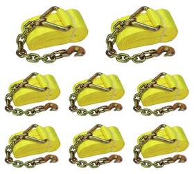 Mpnwa140d430chx8 Mytee Products 8pk 4 Inch X30ft Winch Strap With Chain Anchor Hook - 5400 Lbs Wll For Truck Trailer