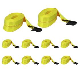 Mpnwa140d435fhx10 Mytee Products 10pk 4 Inch X30ft Ratchet Tie-down Straps With Flat Hooks - 5400 Lbs Wll For Truck