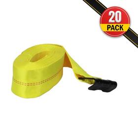 Mpnwa140d435fhx20 Mytee Products 20pk 4 Inch X30ft Ratchet Tie-down Straps With Flat Hooks - 5400 Lbs Wll For Truck