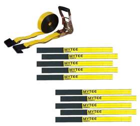 Mytee Products Rs230-pws2-kit 2 Inch X 30ft Ratchet Straps With Flat Hook Wll 3 333 Lbs Cordura Sleeve - Black