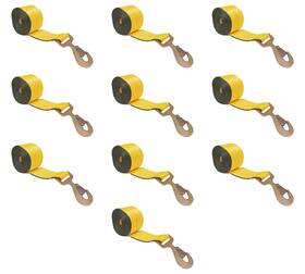 Ws227shx10 Mytee Products 10pk 2 Inch X27ft Wheel Lift Strap With Flat Snap Hook - 10000lbs Break Strength Yellow