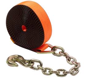 Mytee Products Ws230ca-a 2 Inch X 30ft Winch Strap With Chain Anchor 18 Orange 3333 Lbs High Abrasion
