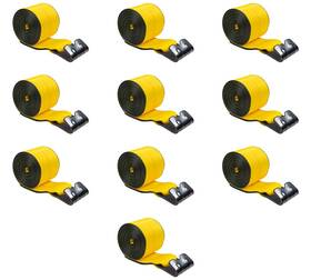 Ws420x10 Mytee Products 10pk Winch Straps 4 Inch X 20ft Yellow Heavy Duty Tie Down With Flat Hooks Wll# 5400 Lbs