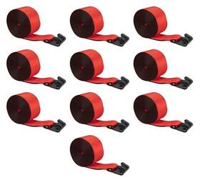 Ws427rx10 Mytee Products 10pk Winch Straps 4 Inch X 27ft Red Heavy Duty With Flat Hooks Wll# 5400 Lbs