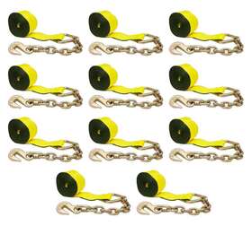 Ws430cx10 Mytee Products 10 Pack 4 Inch X30ft Winch Straps With Chain Wll 5400 Flatbed Tie Down Strap