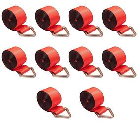 Ws430d-rx10 Mytee Products 10pk Winch Strap 4 Inch X30ft Red Tie Down With Delta Ring Wll# 5400 Lbs For Truck