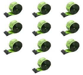 Ws430sgx10 Mytee Products 10pk Winch Straps 4 Inch X30ft Hi-vis Safety Green Tie Down With Flat Hooks Wll# 5400 Lbs