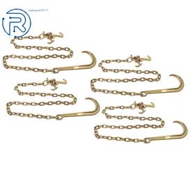 Netuera 1116423 4 Pack 5/16 Inch 6ft J Hook Tow Chain With Rtj Grab G80 4700lbs Transport