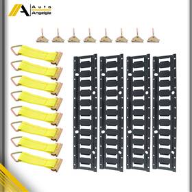 At3624444yt Nurniacl 4 Pack 2ft E Track Tie Down Rail Kit 8 Steel O-ring Anchors And Rope Offs