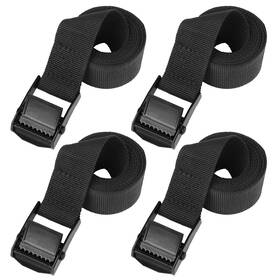 B004-xmkj896-kbd-2.5x1.2m-x4 Peasug Tie Down Straps 4 Pcs Lashing Small Short Ratchet 1 Inch X 4ft Black