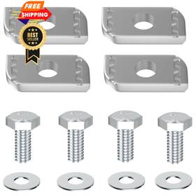 Popbee Ctlm04-04-1 4 Set Steel Truck Bed Rail Mounting Kit Tie Down Anchor Bolt Silver