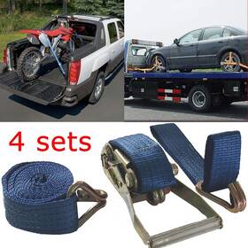 30m01a51 Preasion 4 Sets 2 Inch X 15ft Ratchet Strap With J-hooks 6600lb/3t For Fixing Tires And Cargo