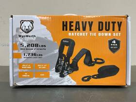 Precision Auto Labs Ww2025009 4 Pack Ratchet Straps Heavy Duty Powersports Tie Downs Load 5208lbs Break