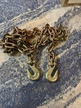 G70bc500x10i Ruggedtow 1/2 Inch Transport Binder Chain 10 Ft Grade 70 With Grab Hooks For Cargo Control