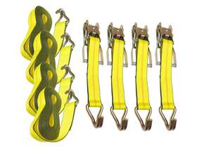 Strap2x15rfhi Ruggedtow 4 Pack Ratchet Tie Down Strap 2 Inch X 15ft Double J Finger Wire Hook 10 000 Lbs