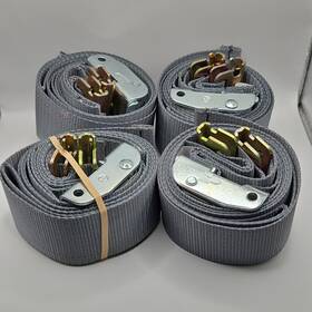 A-2x16cbse-i Safe N Secure 4pk 2 Inch X 16ft Grey Interior Van Strap Cam Buckle Assembly With E-track Fittings