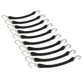 1001960010 The Rop Shop Pack Of 10 9 Inch Black Rubber Tarp Straps Adjustable Tie Downs Fasten For Trailer