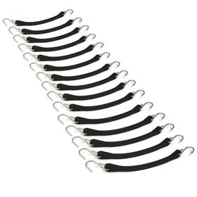 1001960015 The Rop Shop Pack Of 15 9 Inch Black Rubber Tarp Straps For Load Construction 1/4 Quarter